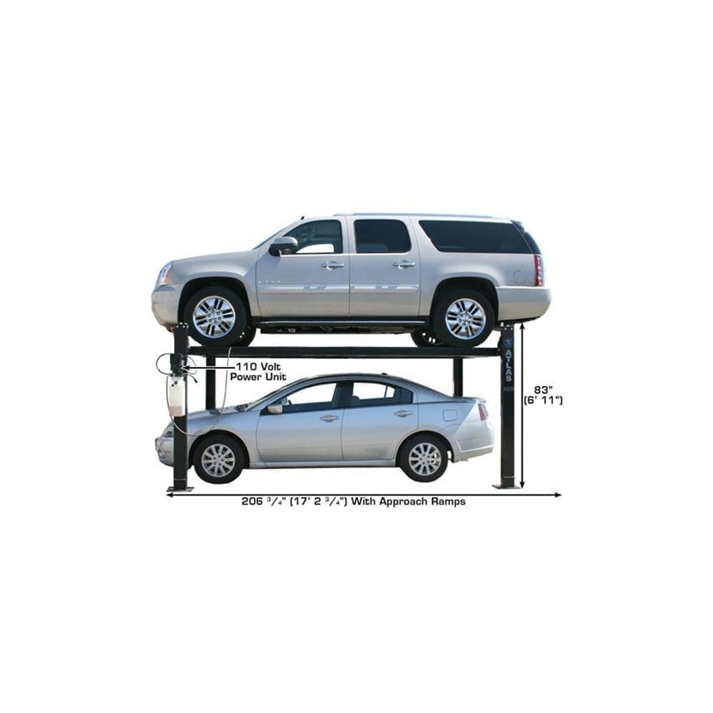 Atlas Garage PRO8000 8,000 lb Portable Four-Post Car Lift