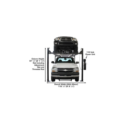 Atlas Garage PRO8000EXT-L 8,000 lb Extra Tall & Extra Long Portable Four-Post Car Lift