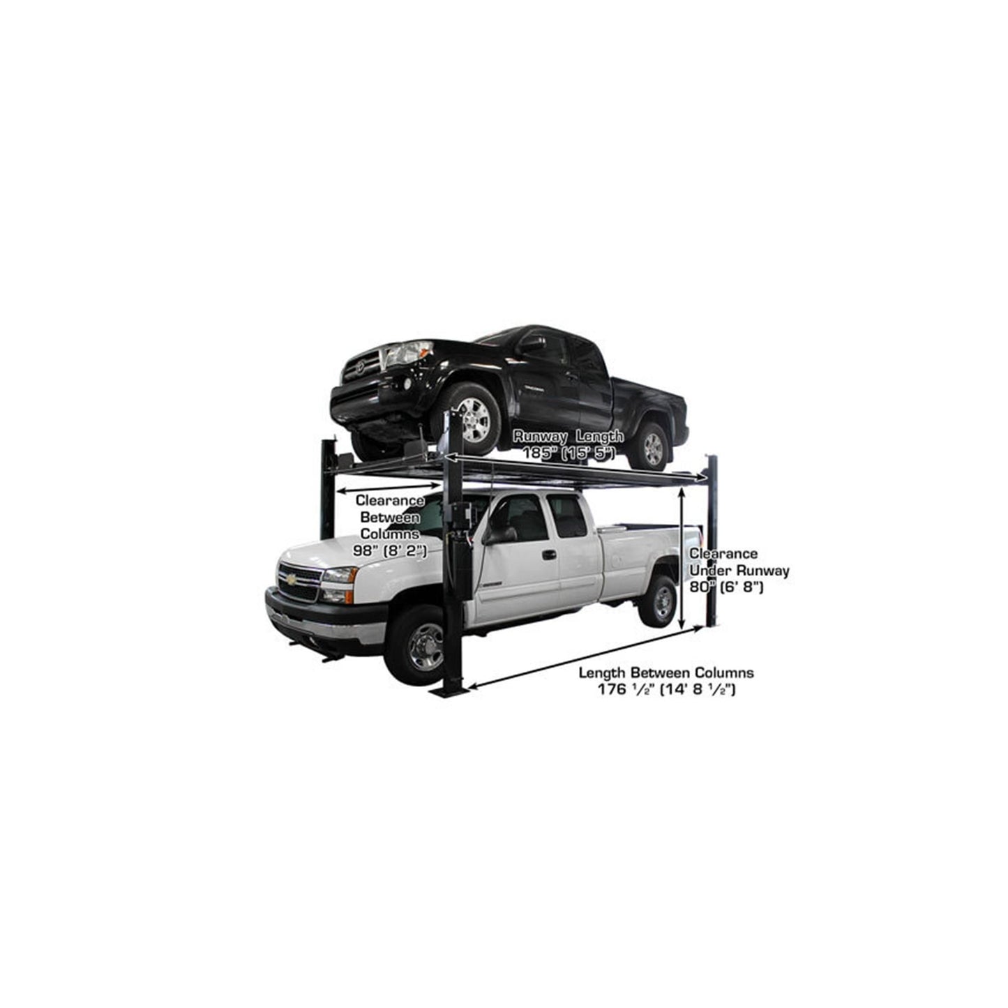Atlas Garage PRO8000EXT-L 8,000 lb Extra Tall & Extra Long Portable Four-Post Car Lift