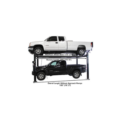 Atlas Garage PRO8000EXT-L 8,000 lb Extra Tall & Extra Long Portable Four-Post Car Lift