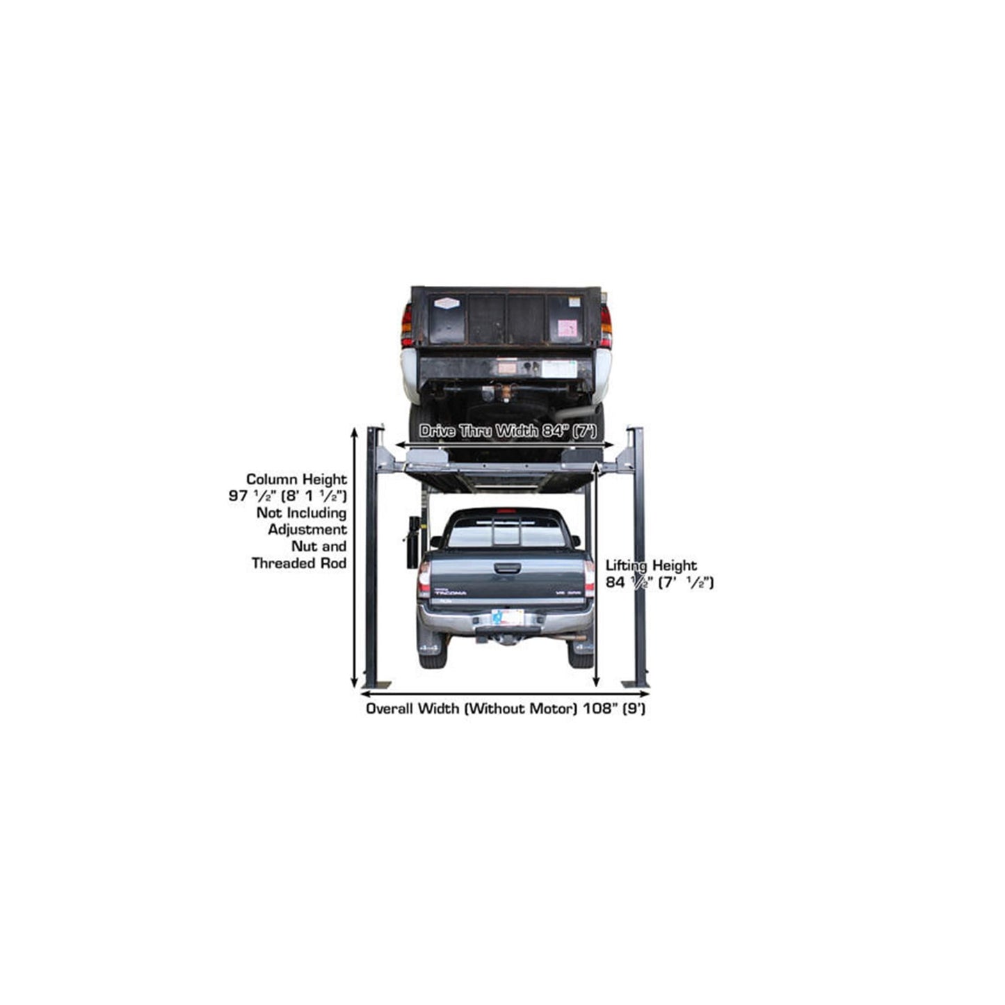 Atlas Garage PRO8000EXT-L 8,000 lb Extra Tall & Extra Long Portable Four-Post Car Lift