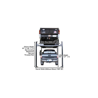 Atlas Garage PRO8000EXT-L 8,000 lb Extra Tall & Extra Long Portable Four-Post Car Lift