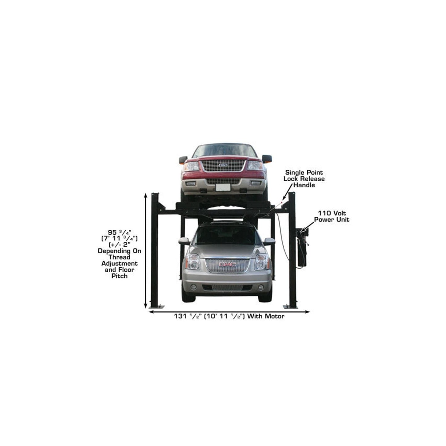 Atlas Garage PRO9000 9,000 lb Heavy-Duty Portable Four-Post Car Lift