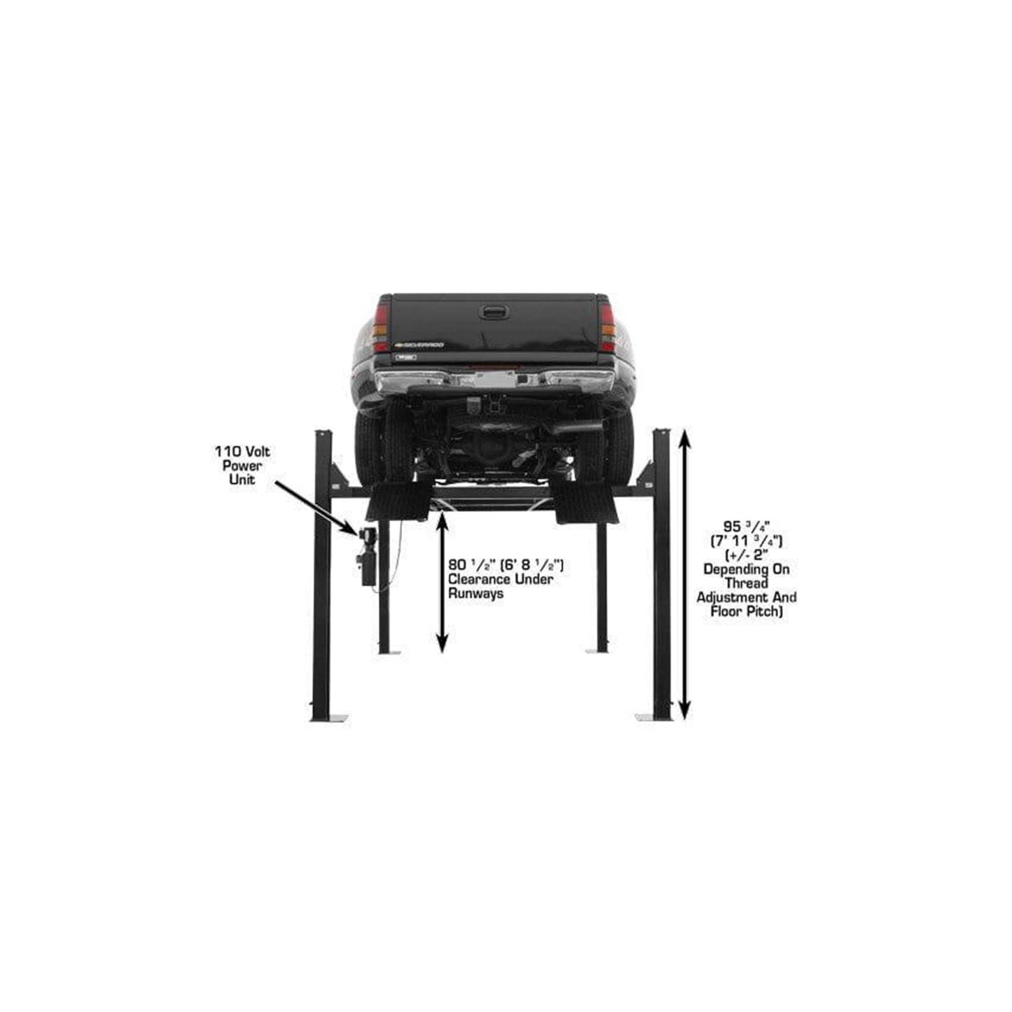 Atlas Garage PRO9000 9,000 lb Heavy-Duty Portable Four-Post Car Lift
