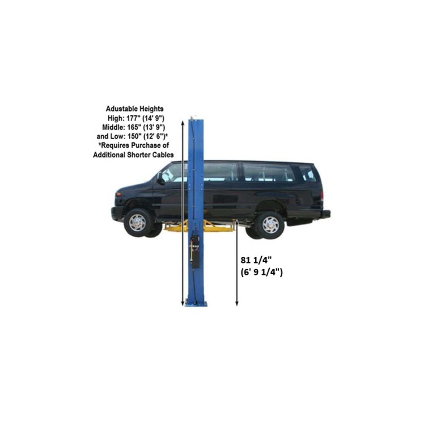Atlas ATEXH-PV12PX 12,000 lb Extra Tall Commercial Two-Post Car Lift