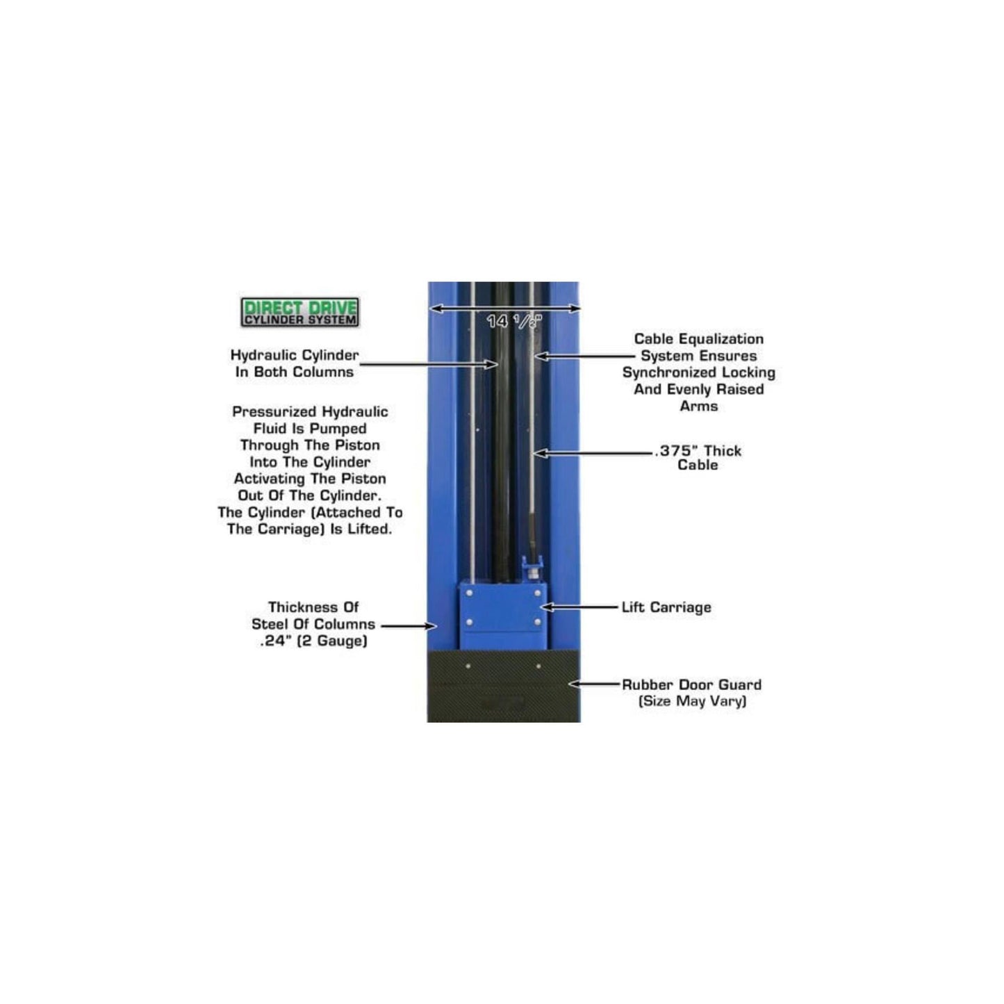 Atlas XH-PV15PX 15,000 lb Heavy-Duty Commercial Two-Post Car Lift