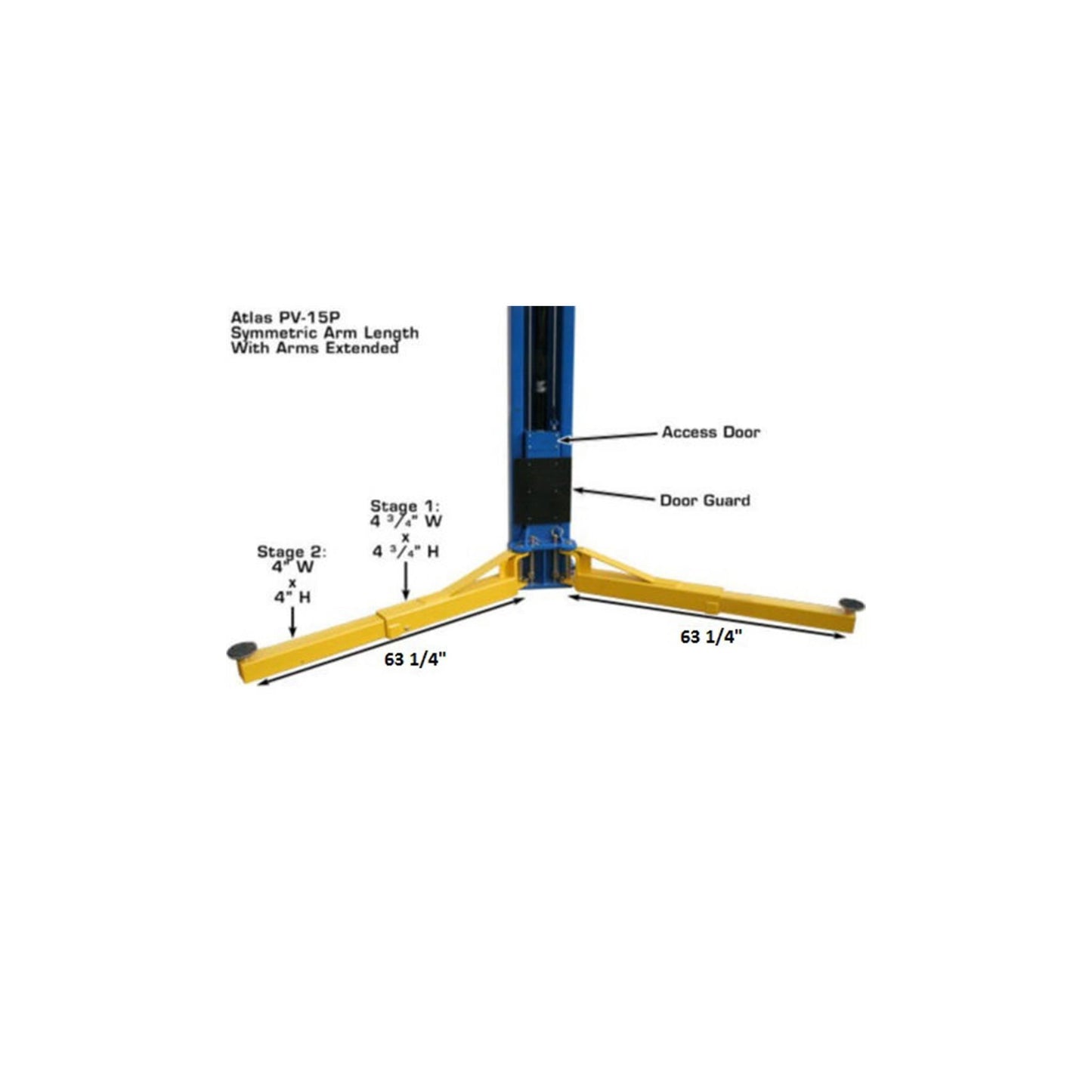 Atlas XH-PV15PX 15,000 lb Heavy-Duty Commercial Two-Post Car Lift