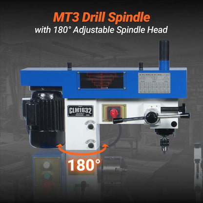 MechMaxx 500105 16" x 32" Combo Lathe Mill Drill – 1HP Multi-Function Metalworking Machine