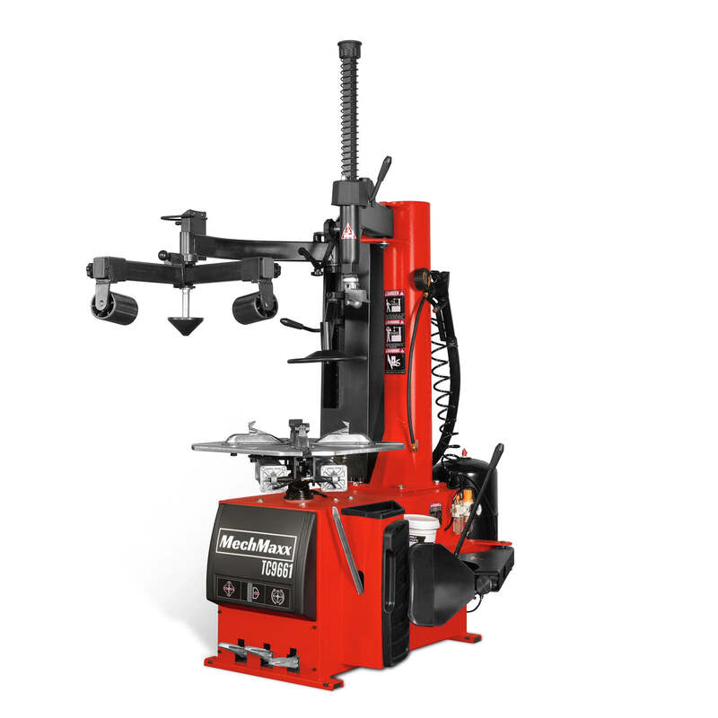 MechMaxx 200027 Swing Arm Tire Changer with Assist Arm & Bead Blaster – 10–24" Rim Capacity