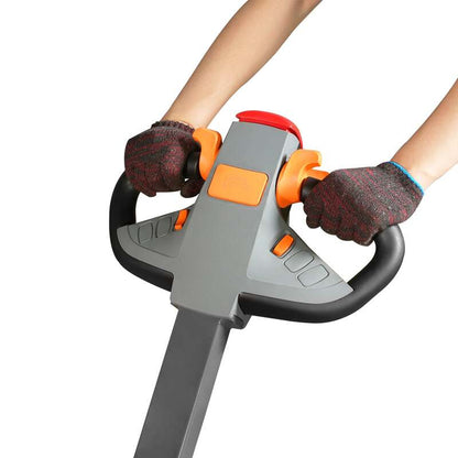 MechMaxx 202013 F26-98S Electric Straddle Stacker 2640 lb Lithium Battery 98" Lift Adjustable Forks & Legs