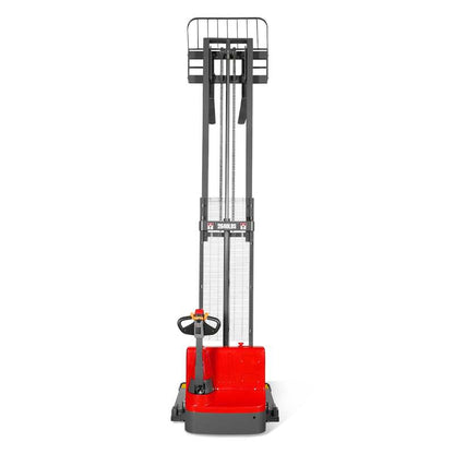 MechMaxx 202008 F26-138S Electric Straddle Stacker 2640 lb Lithium Battery 138" Lift Adjustable Forks & Legs
