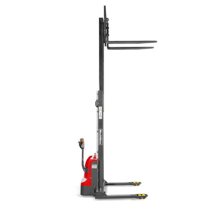 MechMaxx 202008 F26-138S Electric Straddle Stacker 2640 lb Lithium Battery 138" Lift Adjustable Forks & Legs
