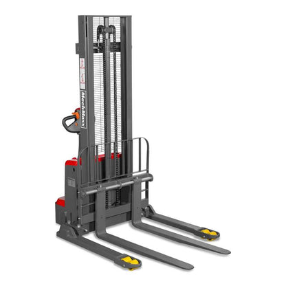 MechMaxx 202010 F33-118S Electric Straddle Stacker 3300 lb Capacity 118" Lift Adjustable Forks & Legs (SKU: 202010)