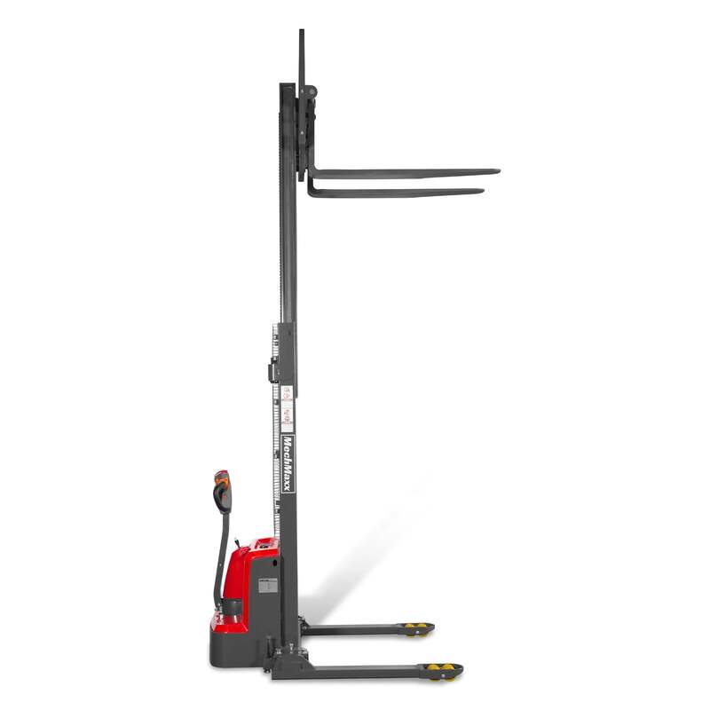 MechMaxx 202010 F33-118S Electric Straddle Stacker 3300 lb Capacity 118" Lift Adjustable Forks & Legs (SKU: 202010)