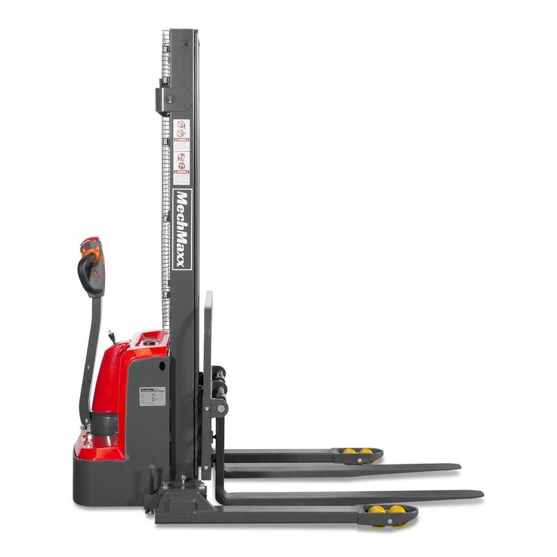 MechMaxx 202010 F33-118S Electric Straddle Stacker 3300 lb Capacity 118" Lift Adjustable Forks & Legs (SKU: 202010)