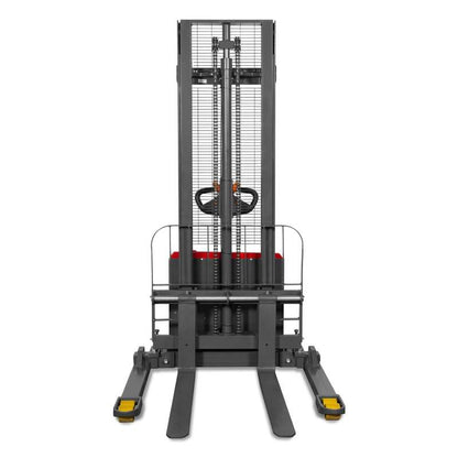 MechMaxx 202010 F33-118S Electric Straddle Stacker 3300 lb Capacity 118" Lift Adjustable Forks & Legs (SKU: 202010)