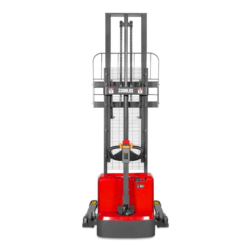 MechMaxx 202010 F33-118S Electric Straddle Stacker 3300 lb Capacity 118" Lift Adjustable Forks & Legs (SKU: 202010)