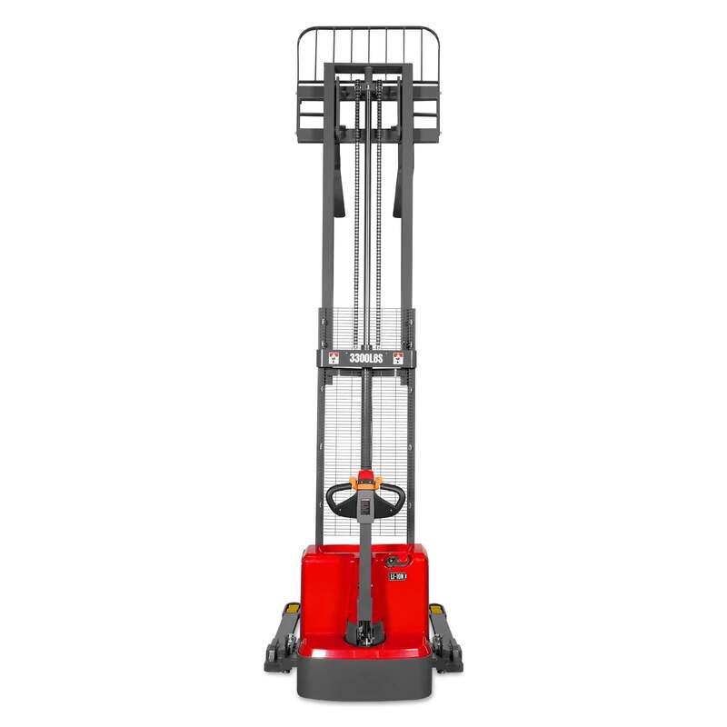 MechMaxx 202010 F33-118S Electric Straddle Stacker 3300 lb Capacity 118" Lift Adjustable Forks & Legs (SKU: 202010)