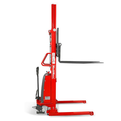 MechMaxx 202006 S33-118S Semi-Electric Straddle Stacker 3300 lb 118" Lift Adjustable Forks & Legs