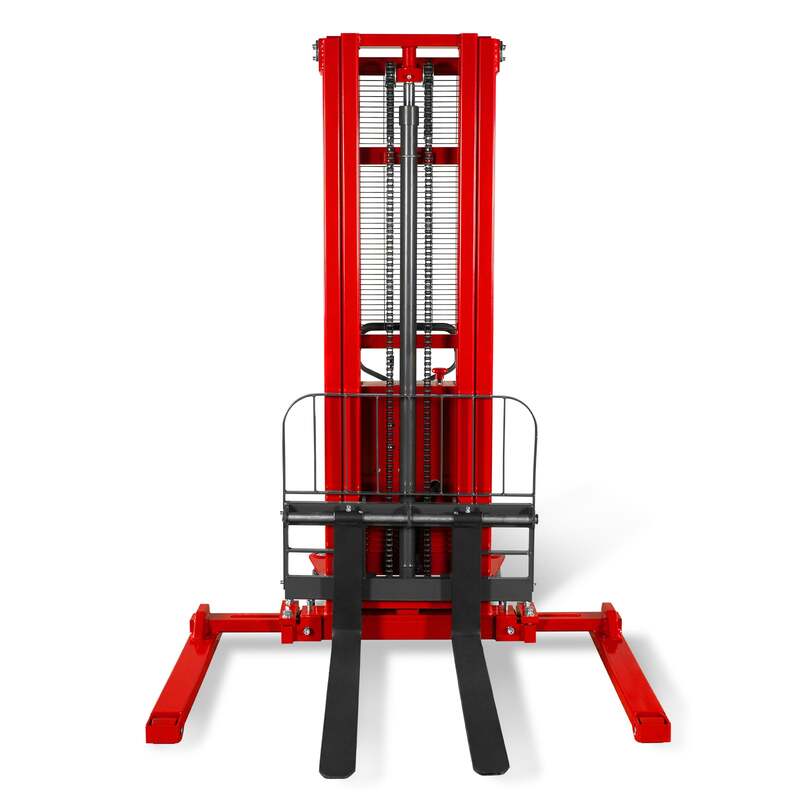 MechMaxx 202006 S33-118S Semi-Electric Straddle Stacker 3300 lb 118" Lift Adjustable Forks & Legs