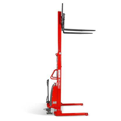 MechMaxx 202006 S33-118S Semi-Electric Straddle Stacker 3300 lb 118" Lift Adjustable Forks & Legs