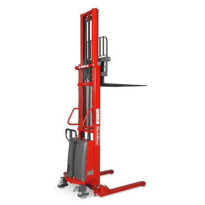 MechMaxx 202012 S33-138S Semi-Electric Straddle Stacker 3300 lb 138" Lift Adjustable Forks & Legs