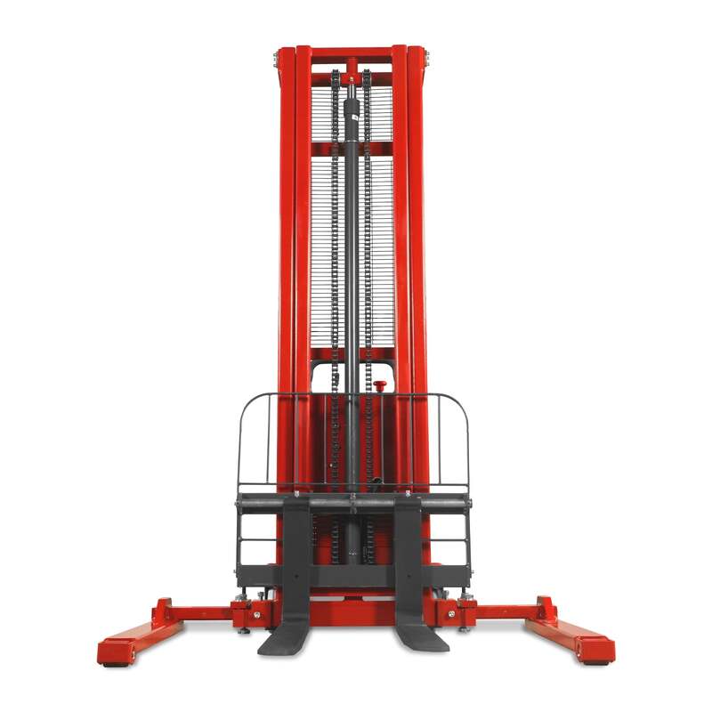 MechMaxx 202012 S33-138S Semi-Electric Straddle Stacker 3300 lb 138" Lift Adjustable Forks & Legs