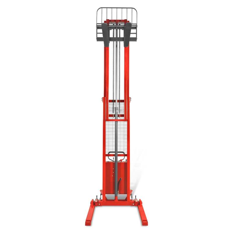MechMaxx 202012 S33-138S Semi-Electric Straddle Stacker 3300 lb 138" Lift Adjustable Forks & Legs