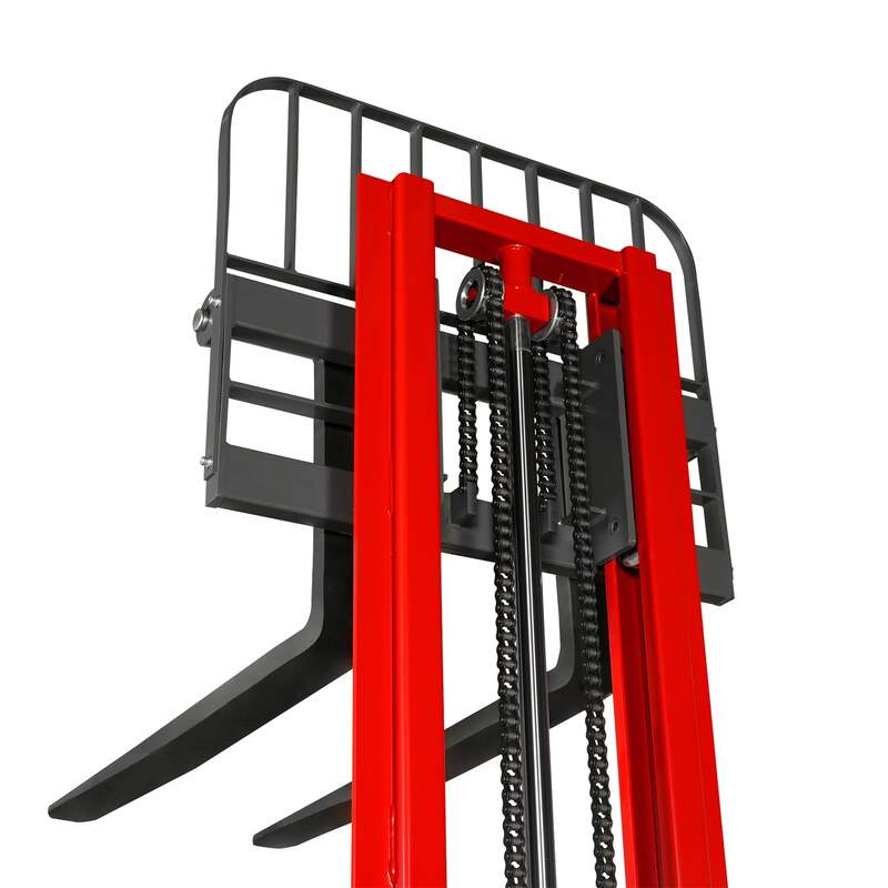 MechMaxx 202012 S33-138S Semi-Electric Straddle Stacker 3300 lb 138" Lift Adjustable Forks & Legs