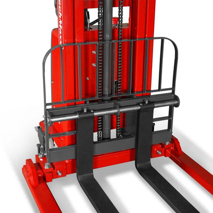 MechMaxx 202012 S33-138S Semi-Electric Straddle Stacker 3300 lb 138" Lift Adjustable Forks & Legs
