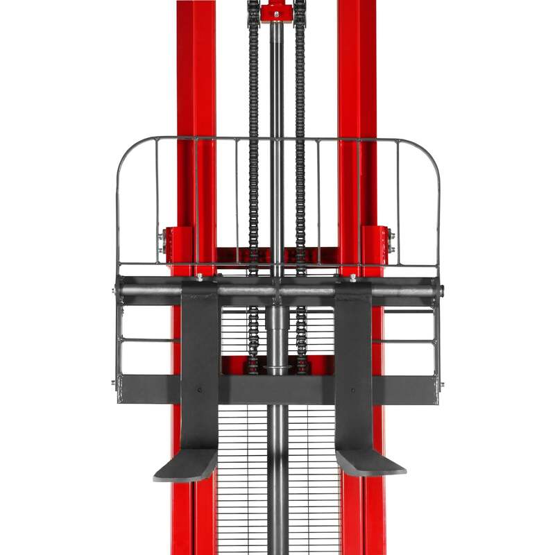 MechMaxx 202012 S33-138S Semi-Electric Straddle Stacker 3300 lb 138" Lift Adjustable Forks & Legs