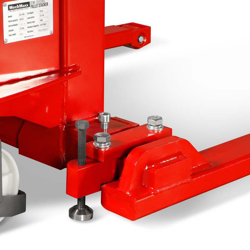 MechMaxx 202012 S33-138S Semi-Electric Straddle Stacker 3300 lb 138" Lift Adjustable Forks & Legs