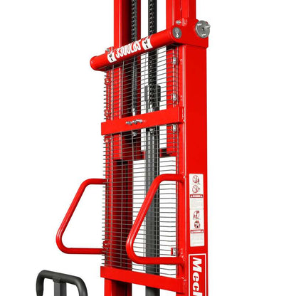MechMaxx 202006 S33-118S Semi-Electric Straddle Stacker 3300 lb 118" Lift Adjustable Forks & Legs