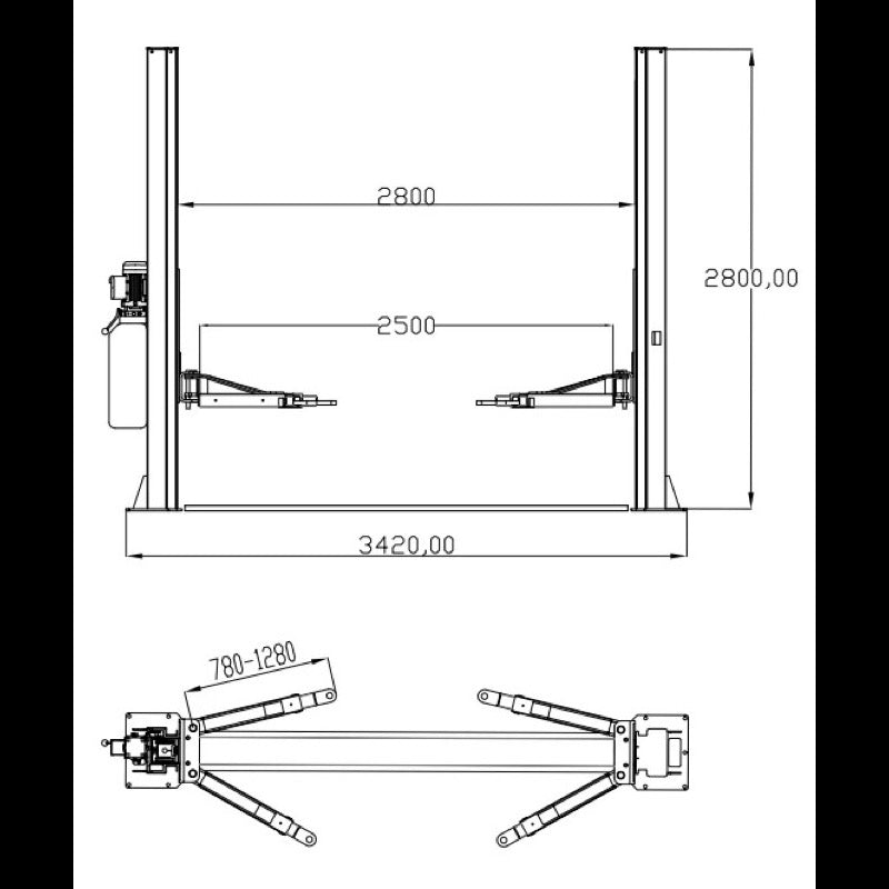 Katool KT-H105 10,000lb 2 Post Car Lift