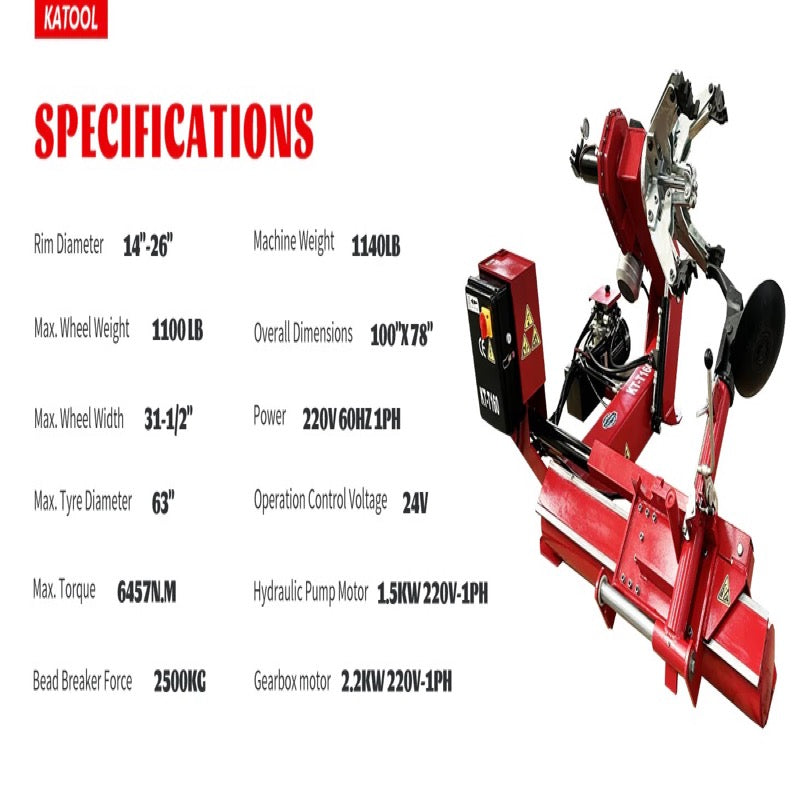 Katool KT-T160 Heavy Duty Truck Tire Changer Machine