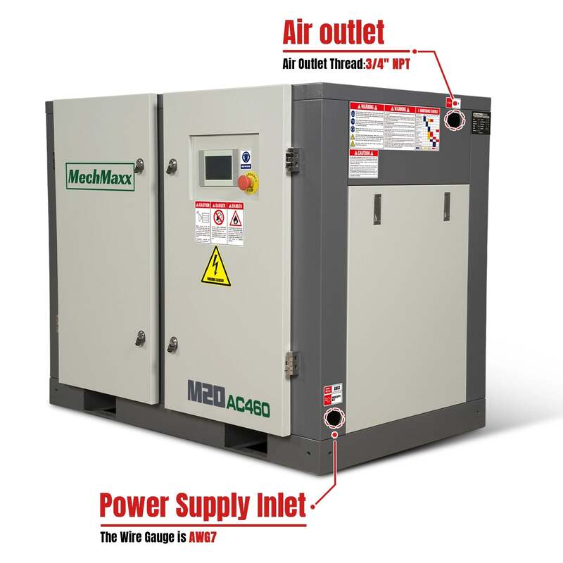 MechMaxx 300004 20HP Rotary Screw Air Compressor – 78 CFM Industrial Air System