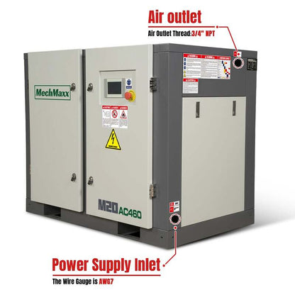 MechMaxx 300004 20HP Rotary Screw Air Compressor – 78 CFM Industrial Air System