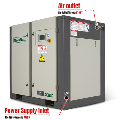 MechMaxx 300005 30HP Rotary Screw Air Compressor – 106 CFM Industrial Air System