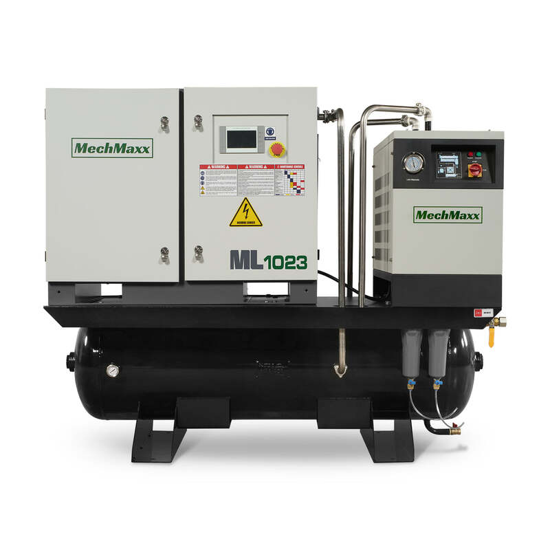 MechMaxx 300009 10HP Rotary Screw Air Compressor with Dryer & 66-Gal Tank – 32.8 CFM Industrial Air System