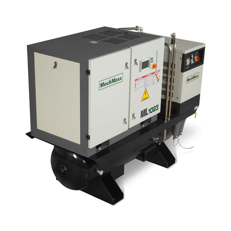MechMaxx 300009 10HP Rotary Screw Air Compressor with Dryer & 66-Gal Tank – 32.8 CFM Industrial Air System