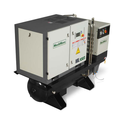 MechMaxx 300009 10HP Rotary Screw Air Compressor with Dryer & 66-Gal Tank – 32.8 CFM Industrial Air System