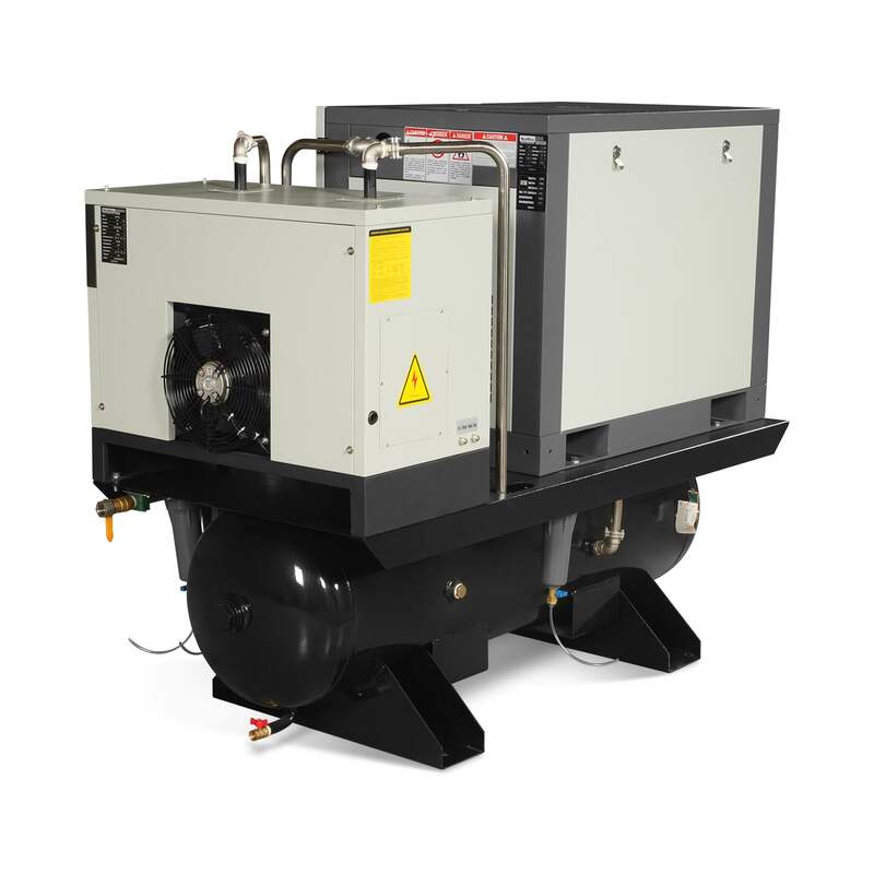 MechMaxx 300009 10HP Rotary Screw Air Compressor with Dryer & 66-Gal Tank – 32.8 CFM Industrial Air System