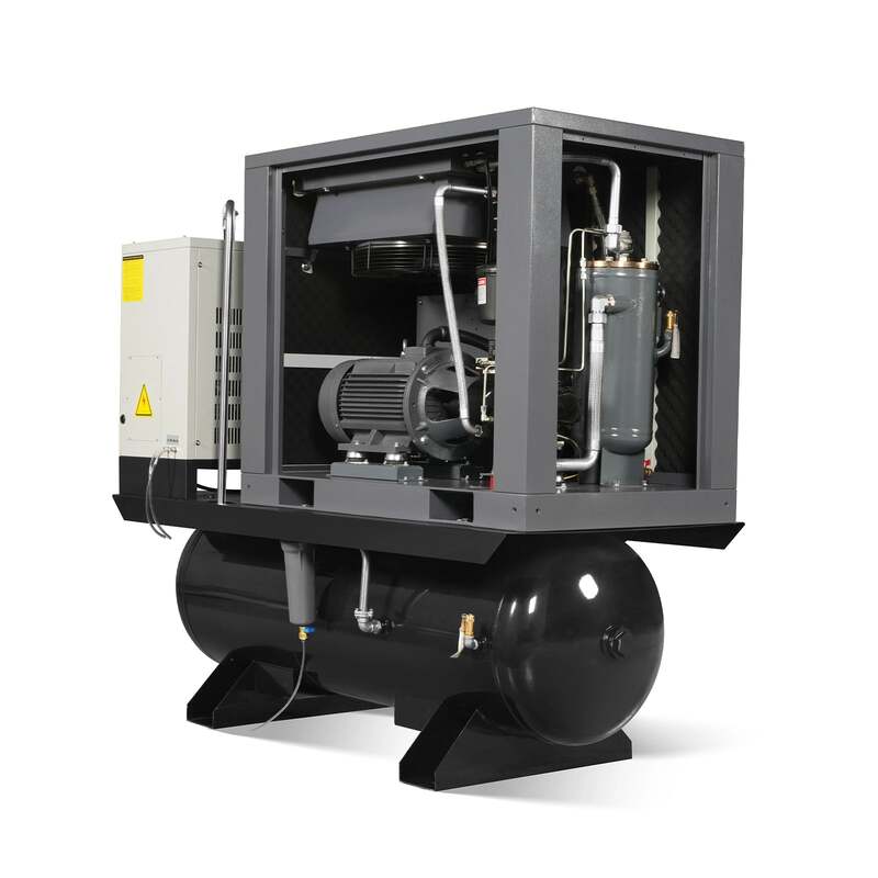 MechMaxx 300010 15HP Rotary Screw Air Compressor with Dryer & 105-Gal Tank – 45.9 CFM Industrial Air System