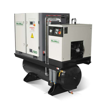 MechMaxx 300010 15HP Rotary Screw Air Compressor with Dryer & 105-Gal Tank – 45.9 CFM Industrial Air System