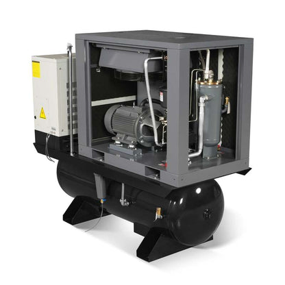 MechMaxx 300010 15HP Rotary Screw Air Compressor with Dryer & 105-Gal Tank – 45.9 CFM Industrial Air System