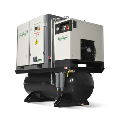 MechMaxx 300011 20HP Rotary Screw Air Compressor with Dryer & 105-Gal Tank – 78 CFM Industrial Air System