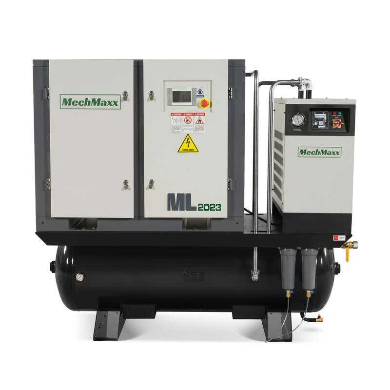 MechMaxx 300011 20HP Rotary Screw Air Compressor with Dryer & 105-Gal Tank – 78 CFM Industrial Air System