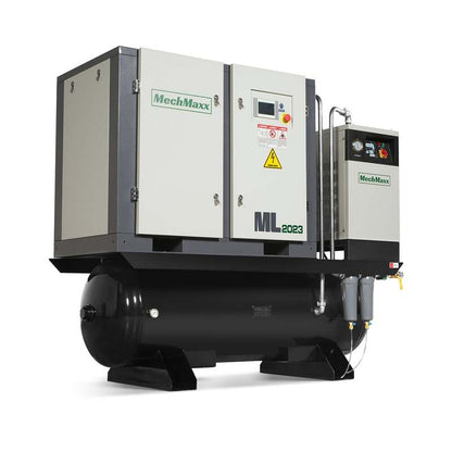 MechMaxx 300011 20HP Rotary Screw Air Compressor with Dryer & 105-Gal Tank – 78 CFM Industrial Air System