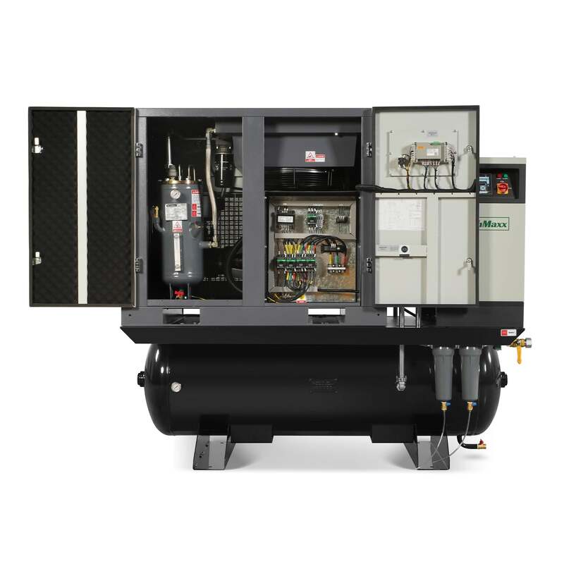 MechMaxx 300021 20HP Rotary Screw Air Compressor with Dryer & 105-Gal Tank – 78 CFM Industrial Air System