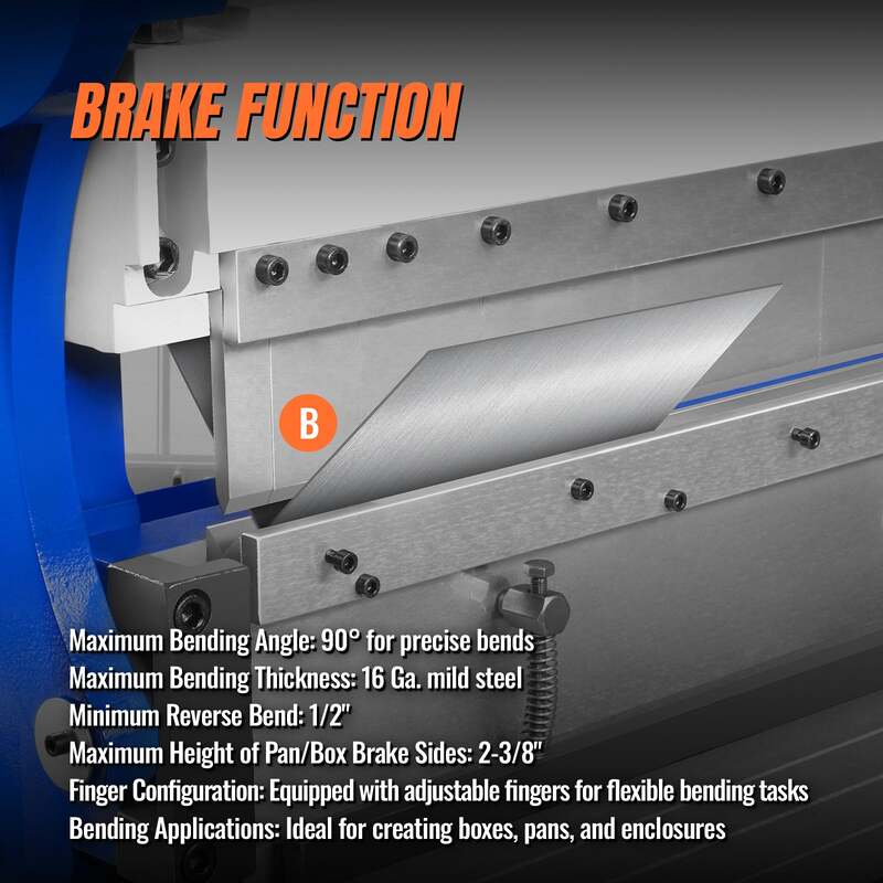 MechMaxx 500309 MMCB5216 52" 3-in-1 Sheet Metal Machine – 16 Gauge Slip Roll, Shear & Pan Brake